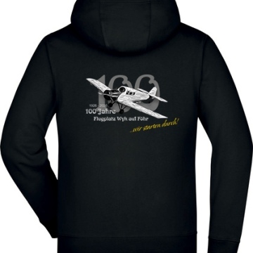 Hoody-Jacke 100 Jahre Flugplatz Föhr (schwarz) (1)